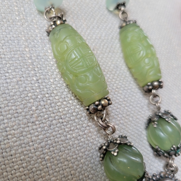 Rare STEPHEN DWECK 2002 Jade/Cat's Eye/Calcite/Pearls/Crystal Quartz/Sterling - Picture 5 of 15